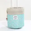Nueva Bolsa de Cosméticos de Viaje de Tela Oxford, Bolsa de Cosméticos Cilíndrica Colorida, Bolsa de Cosméticos con Cordón Ajustable, Bolsa de Cosméticos