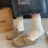 Sandálias Birkenstock femininas, modelo 2026, sem calcanhar, slip-on, sola grossa, bico fechado, mulas, sapatos mulas preguiçosas