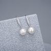 Estilo coreano S925 Jóias de Prata Esterlina Simples Clássico Micro Pedra Brincos Gancho de Orelha DIY Acessórios Pérolas Beads Mulheres Brincos