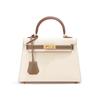 Bolsa Kelly de Couro Costurado de Alta Qualidade com Estampa de Palmeira e Color-Blocking, Novo Modelo 2026 Bolsa de Mão Feminina em Couro Genuíno, Bolsa de Ombro, Bolsa Transversal
