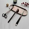 Herramienta para Vela de Aromaterapia Bronce Rojo Juego de 4 Piezas Mecha Portamechas Cortador de Velas Tapa Apagavelas Gancho de Campana Bandeja