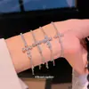 Pulsera de cruz con forma de diamante de circón ultrabrillante estilo ins coreano, diseño de nicho, joyería exquisita y de moda para mujer