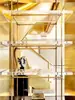 Tubo Redondo de Liga de Alumínio 18mm Dourado Simples Prateleira de Armazenamento Estante 11 Coluna de Chão Pendurada Conector de Rack de Exibição Preto