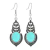 Pendientes de gota de agua de turquesa hueca de tendencia europea y americana, pendientes bohemios, fabricantes de joyas de comercio exterior transfronterizo al por mayor
