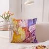 Hermoso y Fresco Sofá con Patrón de Hojas para la Sala de Estar, Combinado con una Almohada para Cama de Niña, Cojín Estilo Pastoral Floral Acuarela Moderno