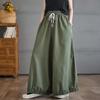 Calças largas de cintura alta denim feminino com cor sólida com cobertura de carne solta e emagrecimento Casual Bloomers Culottes