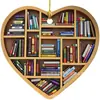 23 Novas Decorações de Natal Amantes de Livros Coração Decorações de Bibliotecário Penduricalhos para Carro Decorações para Casa