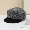 Personalidad perezosa~ Gorra de plato retro literaria japonesa elegante para mujer, boina versátil de temperamento simple y personalizada