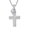 Colgante de Cruz Corona Completa de Diamantes de Alta Gama de Venta Caliente Transfronteriza Europea y Americana Collar Hip-Hop Personalizado Creativo Venta Directa de Fábrica
