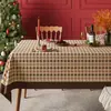 Mantel de Navidad Impermeable y a Prueba de Aceite Mantel que No Requiere Lavado Cubierta Decorativa Festiva Tela para Mejorar la Atmósfera Manteles para Mesa de Café a Cuadros