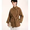 Ma* Order Estilo Perezoso Abrigo de Lana de Gama Alta con Cinturón para Mujer Nuevo Estilo Otoño/Invierno 2026 Abrigo Cálido