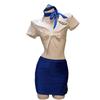 Uniforme Sexy de Aeromoza Top Corto con Falda que Cubre la Cadera para Niñas con Pajitas, Vestido de Noche Sexy de Juego de Rol de Secretaria para Discoteca 2067
