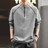 Camiseta de Manga Larga para Hombre Serie Montaña Feroz para Ciclismo y Senderismo al Aire Libre, Marca de Moda Otoñal Ins Camisa Deportiva de Medio Zip de Secado Rápido