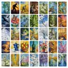 Conjunto Transfronterizo Nuevo de 36 Tarjetas de Pintura al Óleo de Paisajes Impresionistas y Florales, Tarjetas de Felicitación Decoradas con Texto, Conjunto de Tarjetas Postales Vintage