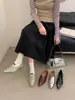 Sapatilhas Femininas 2026 Primavera e Outono Novo Estilo Bico Quadrado Boca Rasa Mocassins Moda Franzido Salto Baixo Sapatos Anabela Casuais para Mulheres