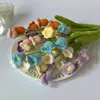 Venta Caliente Tejido de Lana Transfronterizo 5 Cabezas Muguete Ramo de Boda Crochet Hecho a Mano Decoración de Ramo de Muguete Regalo