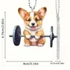 Pendente para Chaveiro de Cachorro de Levantamento de Peso para Carro Novo Produto Transfronteiriço Acrílico Plano Decoração de Espelho Retrovisor de Carro Pendente