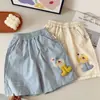 Shorts Infantis~Novos Shorts de Verão Versáteis Modernos de Cinco Bolsos para Meninos, Shorts Finos Tecidos com Desenhos Animados para Bebês