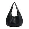 Bolsa de hombro tipo tote retro de moda estilo americano con tachuelas para mujer, para principios de otoño, gran capacidad, lujo ligero, de alta gama