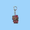 Chaveiro Transparente de Acrílico Dupla Face Gato Preto Hello Kitty Desenho Animado Fofo Pingente de Mochila Pequeno Acessório