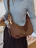 Bolsa Transfronteiriça de Camurça Feminina Grande Capacidade Nova Outono e Inverno 2025 Bolsa Transversal Fosca Retrô Bolsa Dumpling para o Trabalho