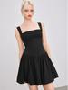 Vestido Regata de Design Estilo Hepburn Europeu e Americano com Alça Larga para Ombro, Verão Novo, Saia Slim