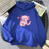 Sudadera con Capucha Graffiti de Axolotl Amante de la Leche de Fresa 2025 Kawaii Invierno Mujer Primavera Otoño Hombre
