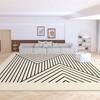 Tapete de Casa Estilo Creme com Borda de Veludo para Quarto, Tapete Completo para Mesa de Centro, Tapete Resistente à Sujeira, Tapete de Piso Fácil de Cuidar, Tapete para Sofá de Sala de Estar