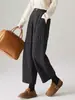 Pantalones cálidos de algodón para mujer para uso en exteriores, nuevo estilo de invierno 2026, engrosados, holgados, modernos, casuales, versátiles, pantalones rectos plisados