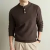 Suéter de Lã Tricotado Masculino Gola Redonda Pulôver Jaqueta 2026 Outono/Inverno Aconchegante Quente Solto Casual para Camadas