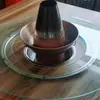 Estufa de Inducción con Placa de Cristal Templado, Plato Giratorio para Mesa de Comedor Redonda con Agujero, Anillo Giratorio de Acero Hueco, Mesa Redonda, Personalización de Mesa Redonda