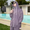 Roupa de Proteção Solar Anti-ultravioleta para Homens e Mulheres Verão Respirável Solta Cardigan com Capuz de Proteção Solar Casual Conjunto de Duas Peças Roupa de Casal para Exterior