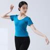 Ropa de Práctica de Baile para Mujeres, Tops de Nuevo Estilo, Danza Clásica, Examen de Arte para Adultos, Ropa de Yoga para Moldear el Cuerpo, Ropa Diaria de Manga Corta para Bailarines