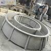 Banco Redondo de Concreto Personalizado para Piscina de Árvore, Assento Grc Branco Fresado com Água, Contorno Curvo de Fibra de Vidro para Canteiro de Flores