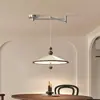 Luminária pendente de sala de jantar nórdica retrô de espectro total protetora para os olhos, estilo simples de meados do século com braço articulado para mesa de bar de estudo mesa de jantar CASAGD