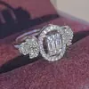 Anillo para Mujer Blanco con Circonita Blanca Diseño Calado de Moda Anillo Boda Compromiso Amazon Nuevo R016