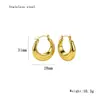 Aretes Huecos de Acero de Titanio para Mujer en Stock, Simples y de Moda, Versátiles, Accesorios para Orejas de Lujo Ligero, Venta Caliente Transfronteriza, Venta al por Mayor de Aretes de Gama Alta