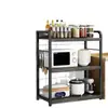 Estantería de almacenamiento de cocina de pie, estantería de almacenamiento multicapa, estantería de almacenamiento para horno de microondas, estante de exhibición integrado para apartamento pequeño del hogar