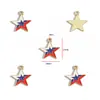 Acessórios de Joias DIY com Esmalte Gotejado Pingente Bandeira Americana Dia da Independência Pulseira Chaveiro Pingente de Colar W529