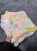 Manta de caramelos de arcoíris tejida a mano, paquete de material, manta, edredón, bufanda tejida a mano para hombres, novias y novias.