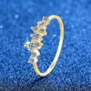 Bestseller internacional anel de prata de lei s925 cravejado de diamantes moissanite, anel com aro torcido, anel simples versátil estrelado para mulheres, atacado