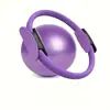 Un Juego de 2 Conjuntos de Pilates y Yoga - Círculo de Fitness de EVA y PVC y Pelota de Yoga Gruesa de 9.84 Pulgadas para Estiramiento Corporal y Ejercicio
