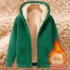 Outono e Inverno novo lã de cordeiro quente Cardigan suéter masculino com capuz zíper versátil casual forrado com fleece casaco espesso