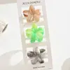 Pinza para el Cabello Cruzada de Flor de Plumeria de Tamaño Mediano de 4 cm, Accesorio para el Cabello de Moda Europea y Americana con Flor de Gradiente de Dos Tonos para Media Recogida