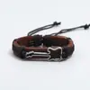 Joyería Estilo Retro Nuevo Europeo y Americano Pulsera de Cuero de Guitarra Hueca para Festival de Música Pulsera Trenzada de Cuerda de Cáñamo Simple para Hombre
