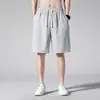 Shorts de seda gelada transfronteiriços, verão fino casual tendência marca vestuário exterior comprimento médio joelho esportivo praia shorts para homens, estilo verão