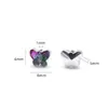 Cuentas de cristal con baño de color base de mariposa con agujero central de 8 MM, accesorios para joyería DIY, pendientes, collar, pulsera, material de accesorios