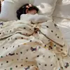 Manta Infantil de Gaze Dupla Camada 100% Algodão Classe A ins Algodão Puro Desenho Animado Bebê Criança Pequena Manta Fleece Ursinho Cobertor de Dormitório Cobertor para Ar Condicionado