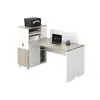 Combinación de escritorio y silla de oficina para personal, moderno y simple, estación de trabajo en cubículo para empleados, estación de trabajo de oficina para cuatro personas para uso comercial