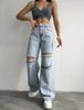 Jeans de Talla Grande Hechos a Medida Jiajun para Mujer Nuevos Elásticos de Cintura Alta para Gorditas y Agrandados Hecho en China